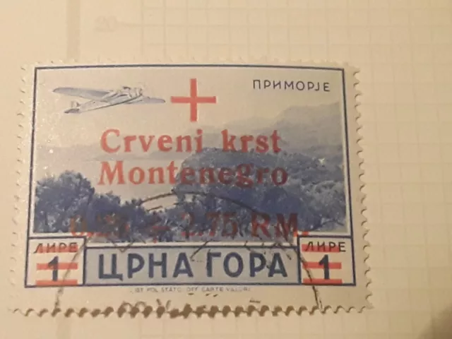 Besetzung Montenegro Rotes Kreuz 1944  Michel 34