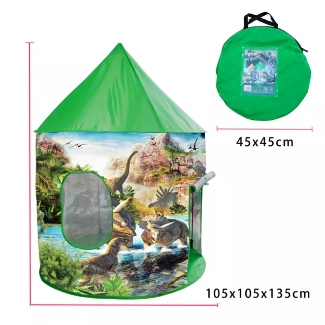 Kids Baby Pop Up Play Tent Cute Dinosaur Boys Playhouse Christmas Gift 2