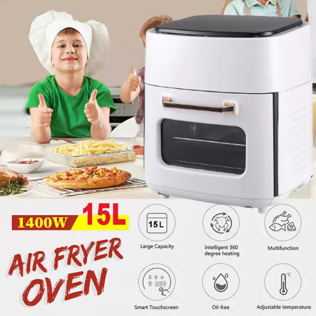 Air Fryer 15L Digital Kitchen Oven 1400W Oil Free Low Fat Healthy Frying Cooker