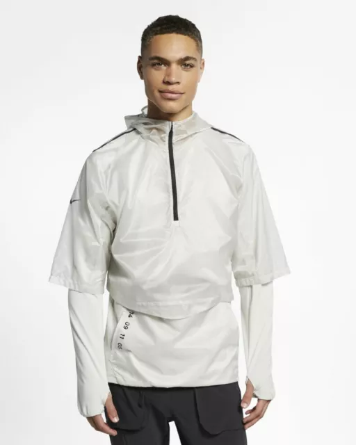 Nike Uomo Running Top Tech Confezione 2in1 Packable Esterno Guscio Felpa Hybrid