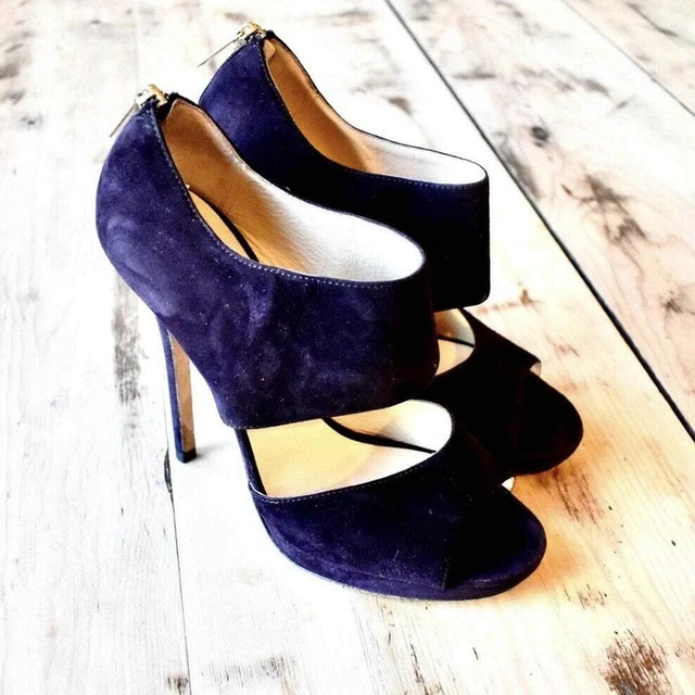 Jimmy Choos Private Plum Peep Toe Heels 36.5