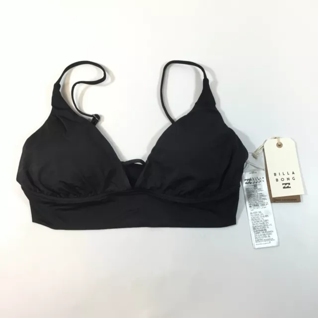 Billabong Womens Black Classic V Neck Pull On Cami Bikini Top Size Large 12