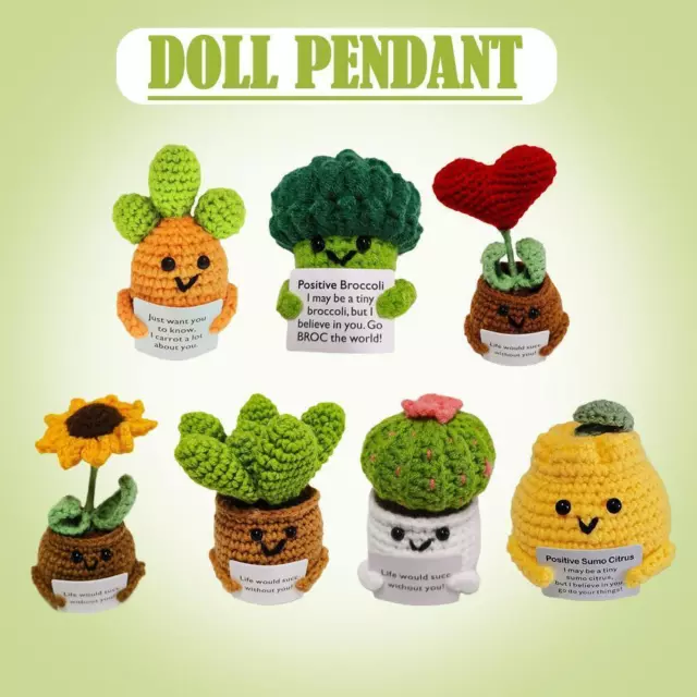 1pc Handmade Gifts Crochet Emotional Support Pickle Positive Potato With  Funny Stickers Cucumber Gift Doll, Shop Now For Limited-time Deals