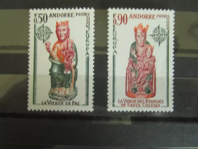 Andorre 2 timbres neufs**. Cote 40 €..