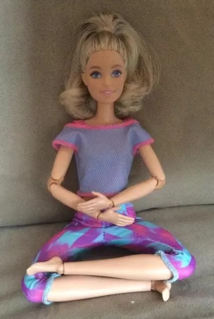 BARBIE MADE TO Move Blonde Doll Yoga Fitness Posable Athleisure