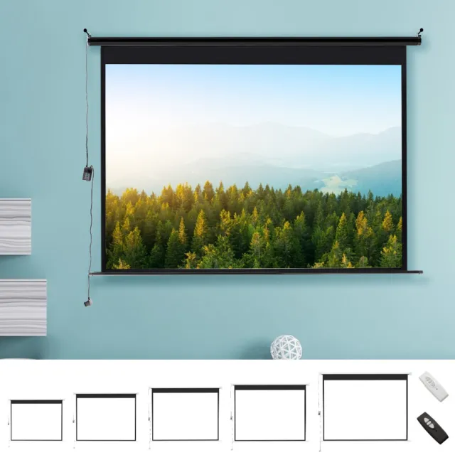 Electric Motorised Projector Screen 72-120" 4:3 HD Projection Home Office Cinema