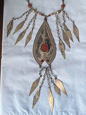 Vintage Sliver Carnelian Turkmen Necklace