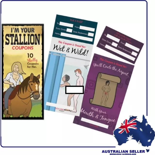 I'm YOUR STALLION COUPONS - A Booklet of 10 Raunchy Coupons For Her - BRAND NEW