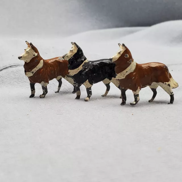 Britains Collie Dog Vintage Antique Lead Metal Toy Animal Set of 3