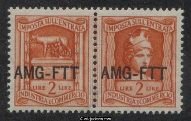 Trieste Industry & Commerce Revenue Stamp, FTT IC59b se-tenant pair, mint, VF