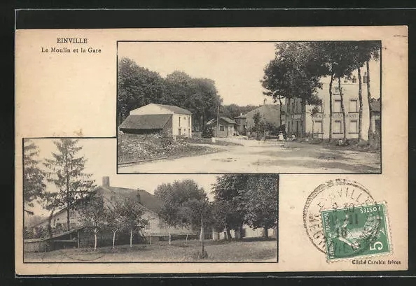 CPA Einville, Le Moulin et la Gare 1916