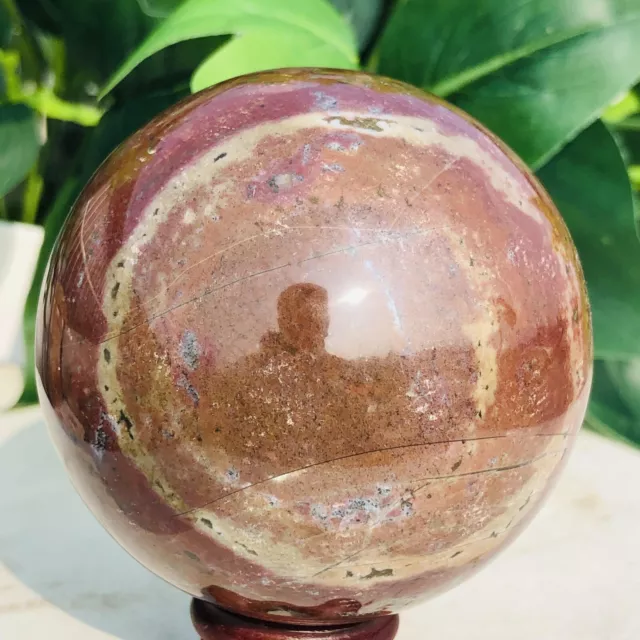 459g Natural Ocean Jasper Ball Quartz Crystal Geode Mineral Specimen Healing 3