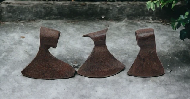 RARE VINTAGE ANCIEN Forgé à la Main Repasser Viking Tomahawk Style
