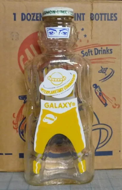 Yellow Galaxy "INTERPLANETARY COMMANDER "Syrup Bottle Bank Empty 1953 Mint Space