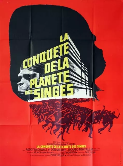 CONQUÊTE DE LA PLANETE DES  SINGES  Originale 1971 J. Lee Thompson  108X146 CM