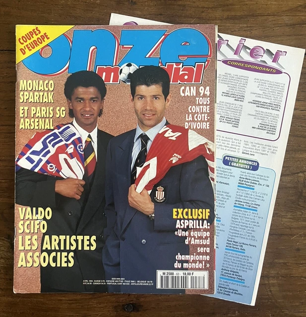 ONZE MONDIAL Nº62 - David GINOLA - PSG / RÉAL - Mars 1994 EUR 6,90 - FR