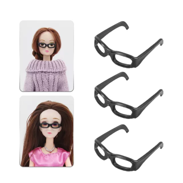 60 Pcs Eyeglasses Miniature Fashion Black Frame Props for Photoshoot Toy