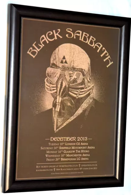 BLACK SABBATH band Framed A4 2013 UK TOUR original promo ART poster