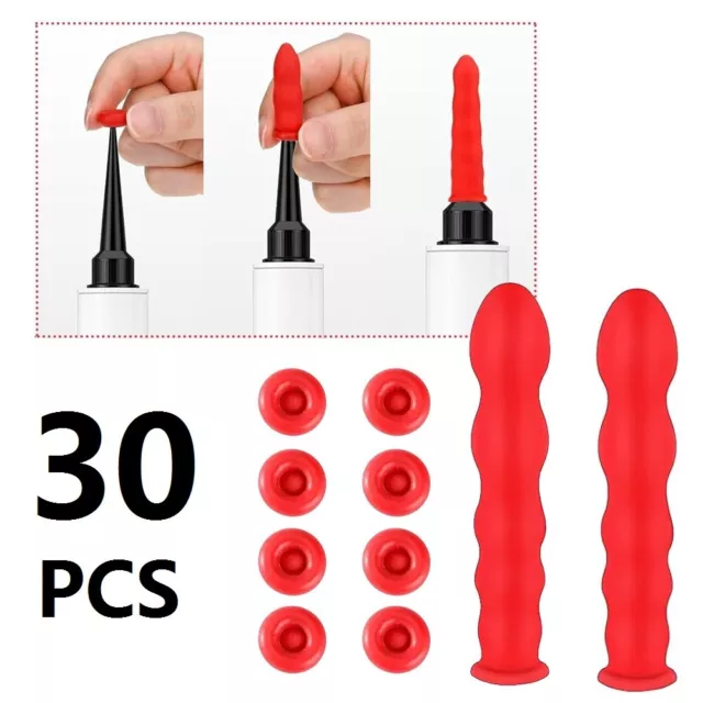 30Pcs Caulking Gun Nozzles Caps Red Caulk Saving Cap Caulk Sealer Saving Kit