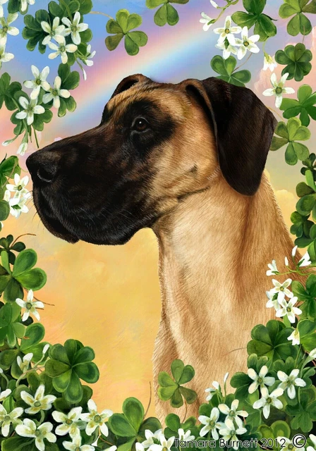 Clover House Flag - Uncropped Fawn Great Dane 31153
