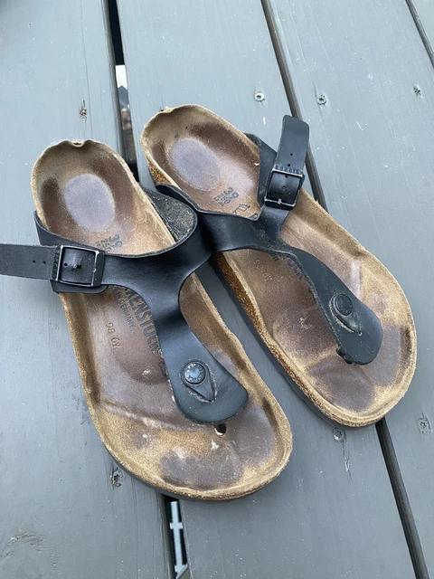 Birkenstock Gizeh 39 Womens 8 Sandal Black Slip On Buckle Strap Comfort