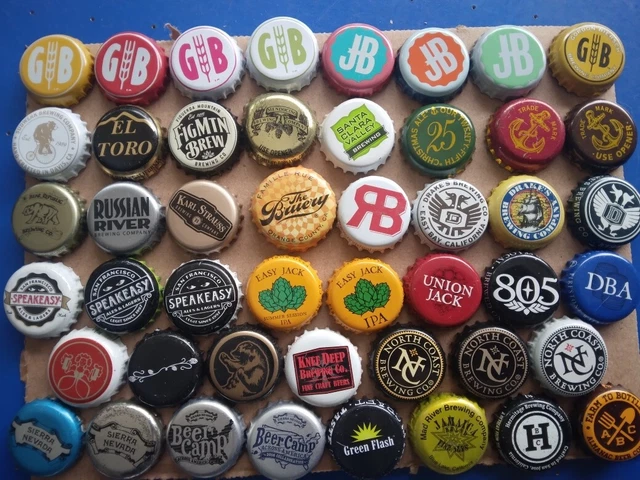 California Craft Beer Bottle Caps! Old! New! No Dents! +Extras! $0 Us Ship! Yay!