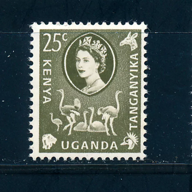 KENYA UGANDA TANGANYIKA 1960 DEFINITIVES SG187 (25c) OSTRICH  MNH