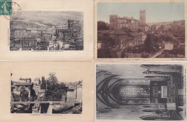 Lot de 4 cartes postales anciennes old postcards L'ARBRESLE RHÔNE 2