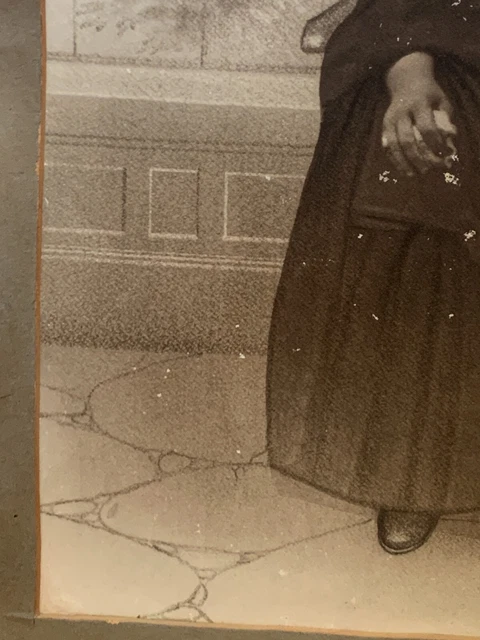 Late 19th Century Vintage Unknown Lady Portrait Black & White Photograph Framed 7
