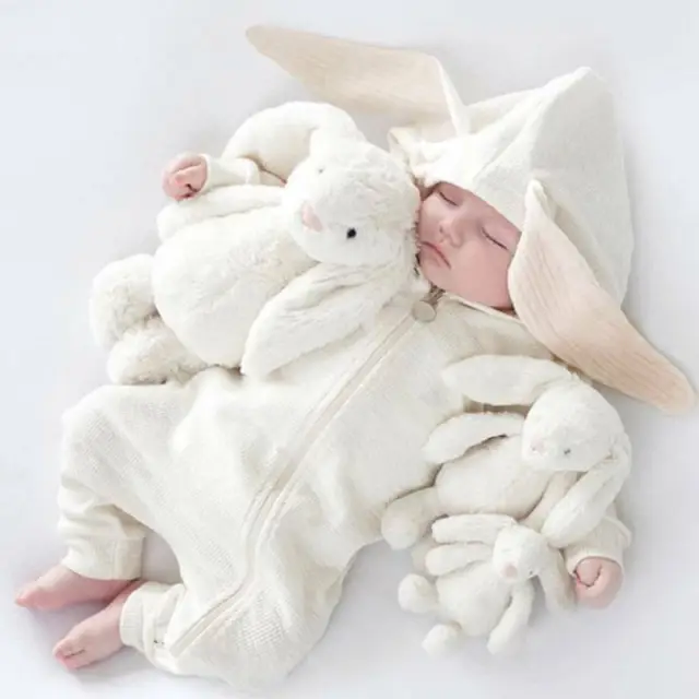 Bunny Hooded Romper Jumpsuit Bodysuit Easter Outfit Newborn Baby Boys Girls Kid,
