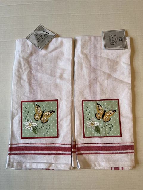 Toallas de cocina embellecidas con mariposa (2) DII 🙂