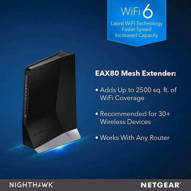 Fattura! NETGEAR Nighthawk EAX80 Wifi 6 WLAN Mesh Ripetitore AX6000
