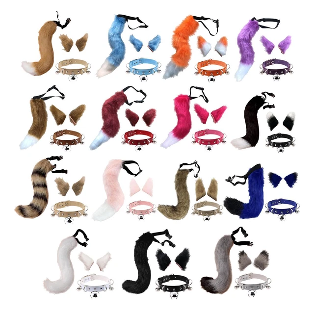 ENSEMBLE DE FAUSSES oreilles et queue Coiffe de costume de cosplay pour