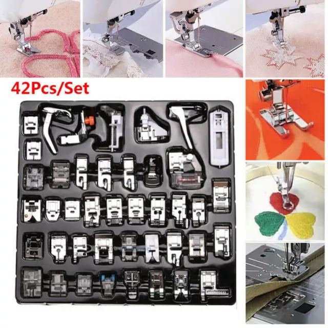 42x Sewing Machine Foot Feet Presser Snap Set Kit For Singer/Brother/Butterfly