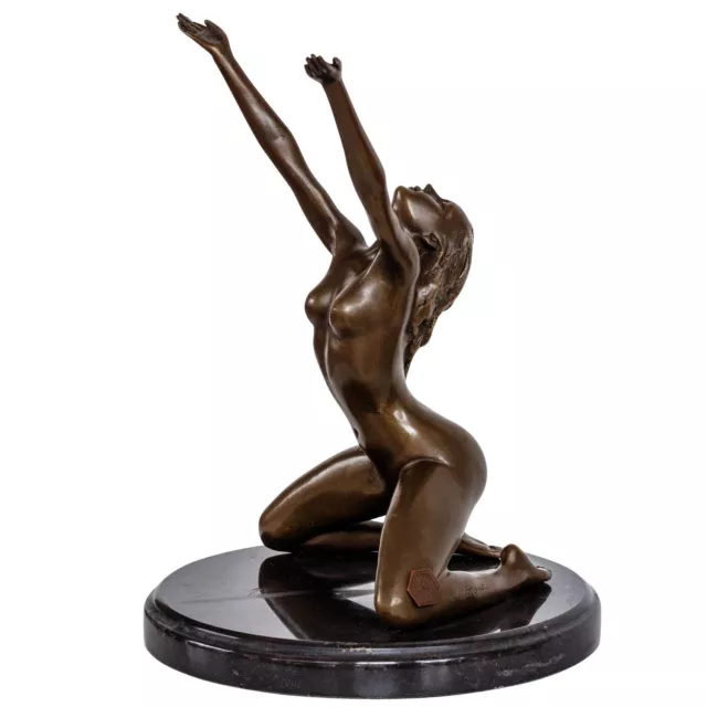 Escultura señora erotismo arte de bronce figura de bronce antiqued estatua 25cm 3