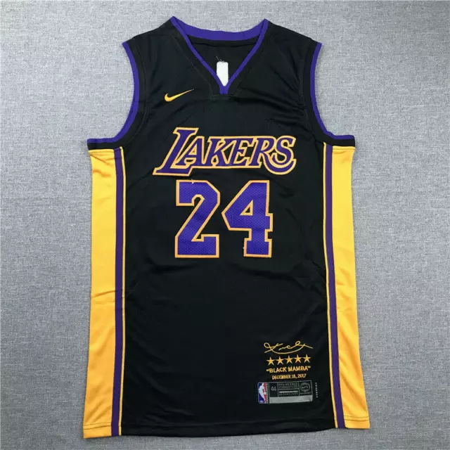 Retired Kobe Bryant #24 Los Angeles Lakers Basketball Trikot Genäht Schwarz DE*-