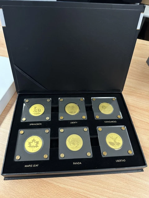 Box One Decoder Coin 6 X BULLION Coins of the World - Goldmünzen 1/200 oz 999 Gold - 40mm in ...