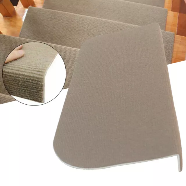 Non-Slip Stair Mat Cover Set Treads Carpet Step Washable Mat Beige USA