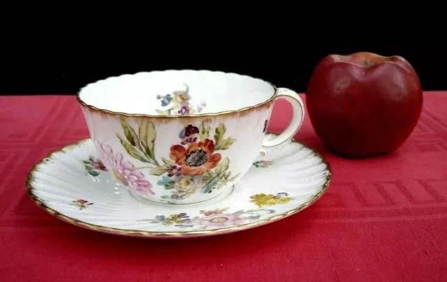 Sarreguemines Saxe Tasse A Chocolat A The Porcelaine Fleurs Floral Minton 19Ème