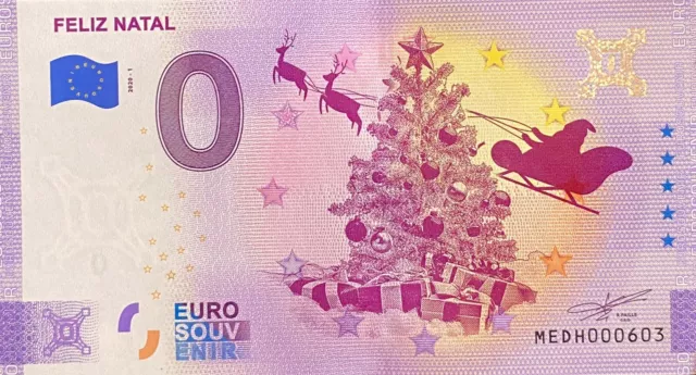 Billet 0  Euro Feliz Natal  Portugal 2020 Numero Divers