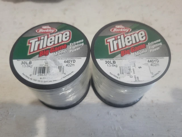 Berkley Trilene Big Game Mono Line 30 Lb clear 2 X 1/4 Pound 440 Yards Spools Berkley Trilene Big Game Mono Line 30 Lb clear 2 X 1/4 Pound 440 Yards Spools