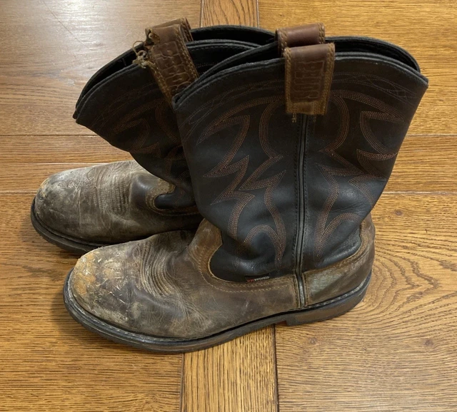 Pecho S WORN VINTAGE RED WING 4212 PECOS Brown Leather Steel-Toe Cowboy Boots ...