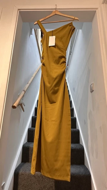 ZARA OLIVE GREEN Draped Mini Dress With An Asymmetric Neckline Size L Bnwt  30.00 - PicClick UK