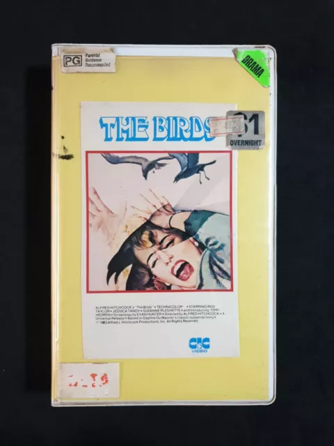 THE BIRDS - 1963 Drama Video Cassette VHS Tape Rated PG BETA