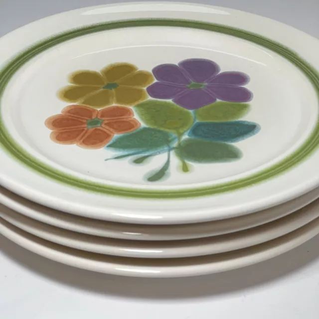 VTG Franciscan Earthenware Floral Salad Plates 8.5” Set of 4