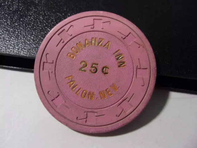 BONANZA INN CASINO 25¢ hotel casino gaming poker chip - FALLON, NV