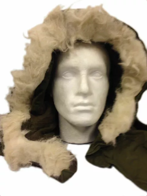 FISHTAIL M65 PARKA Hood Faux fur Genuine USA GI Military Olive Drab OG VGC VTG