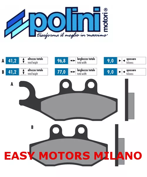 Paire Plaquettes de Frein Avant POLINI Piaggio Vespa Sprint 4T 4V 50 2014