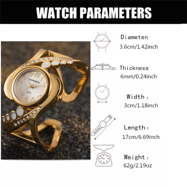 Ladies Luxury Watches Rhinestone Elegant Silver Gold Stainless Steel Bracelet 3