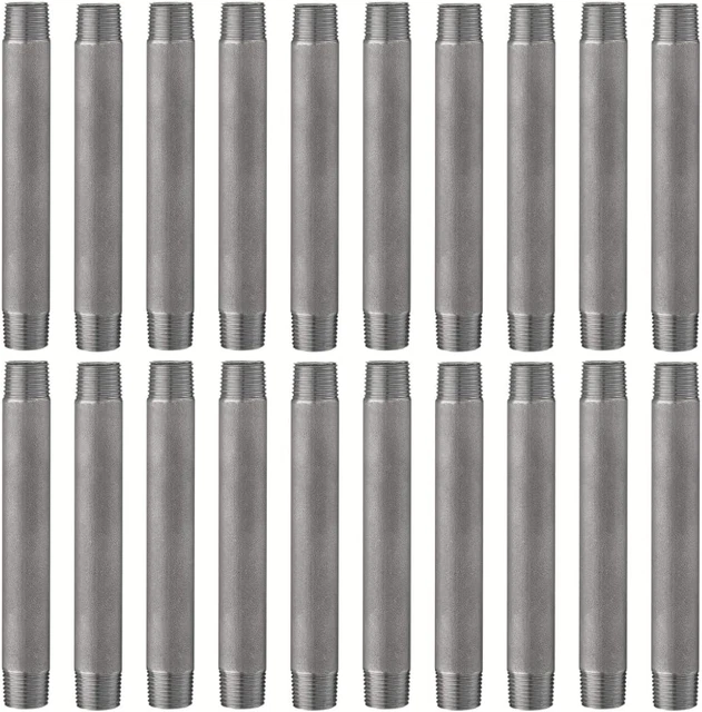 1/2" X 10" Industrial Décor Iron Pipe Fittings - Sandblast Finish, Threaded Pipe